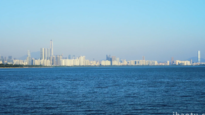 城市唯美深圳滨海风光空镜实拍