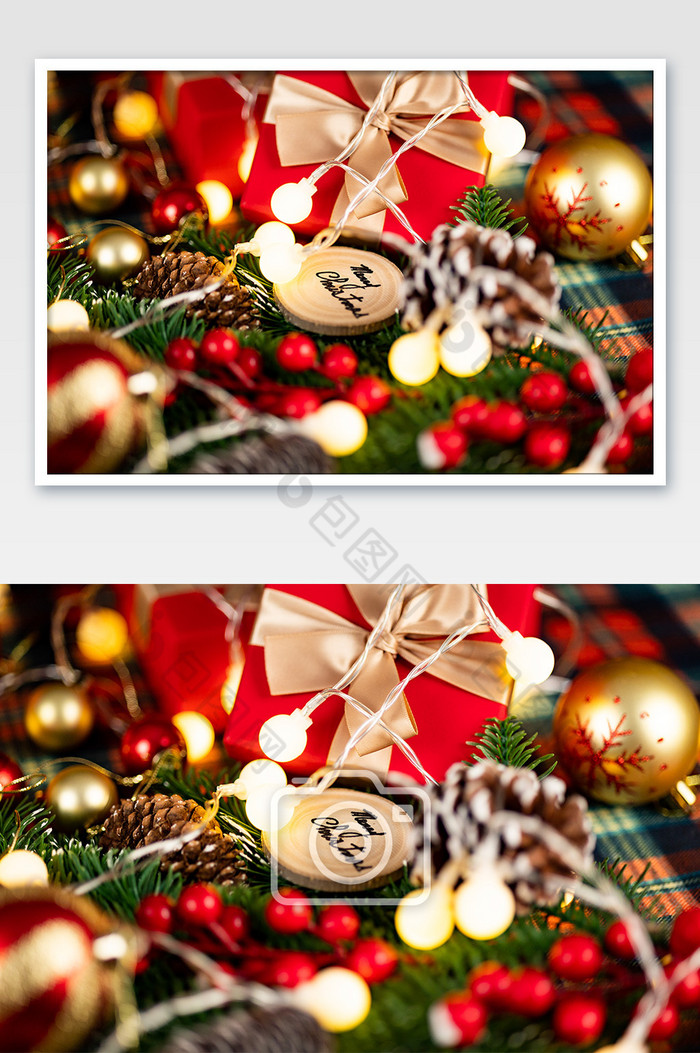 圣诞装饰包装礼物盒氛围摄影图片图片