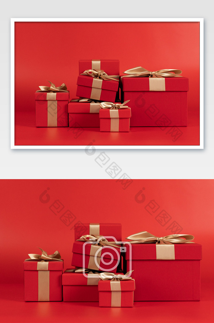 红色礼物盒包装盒喜庆纪念日