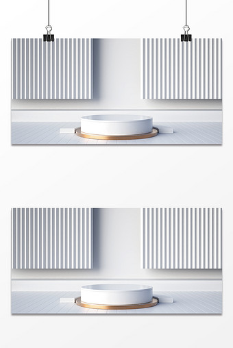 C4D创意白色圆型组合电商展台图片