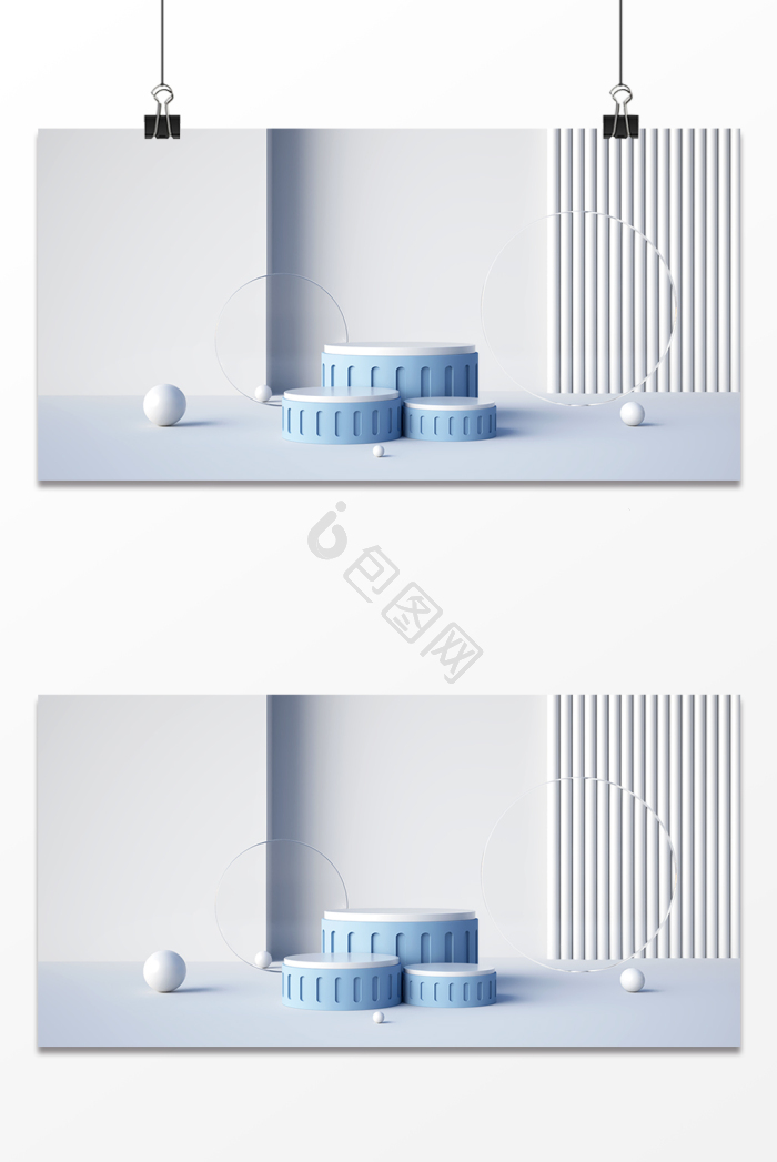 【c4d春天绿色电商立体光影展台】图片下载-包图网