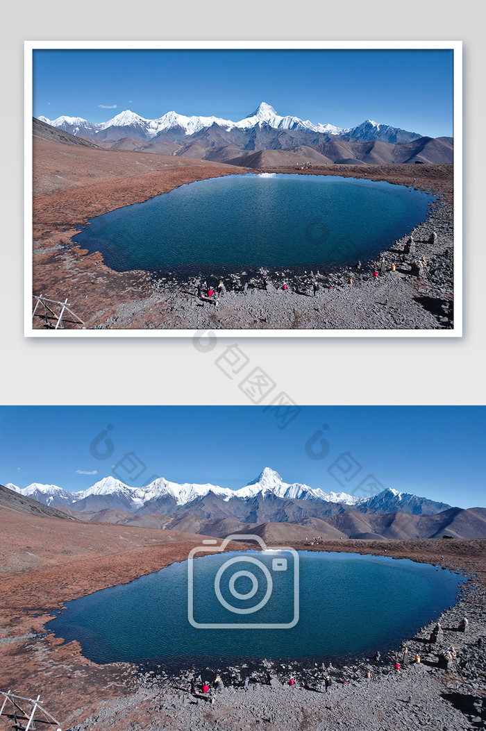 四川甘孜雪山和湖泊图片图片