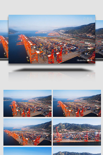 行业海边港口海运物流集装箱4K图片
