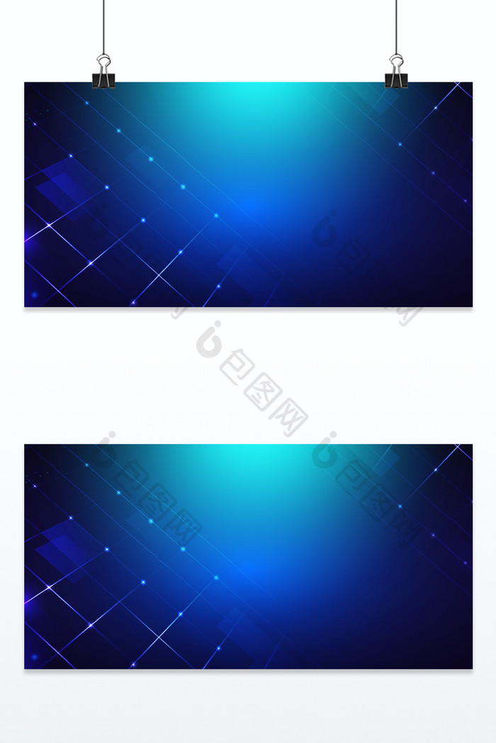 蓝发光线条与空间商务科技背景图