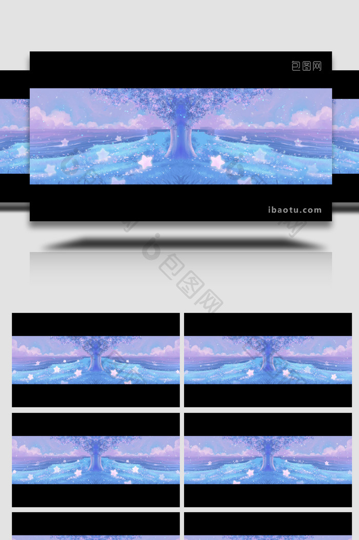唯美樱花树巨幕背景视频AE模板