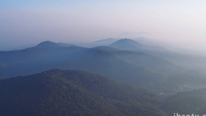 自然风景南京老山风景区4K航拍