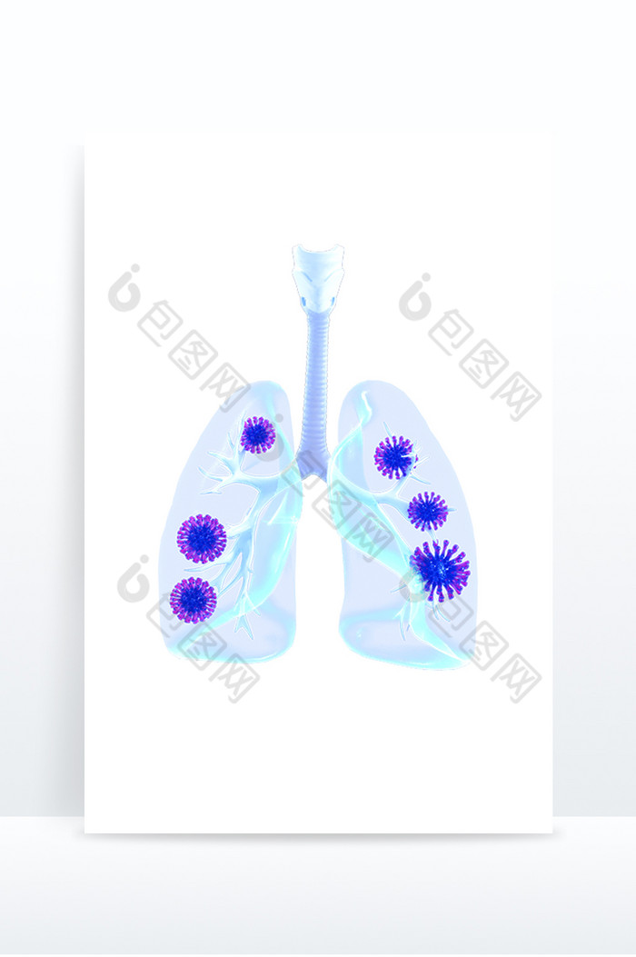 C4D病毒感染肺部射线影片元素图片图片