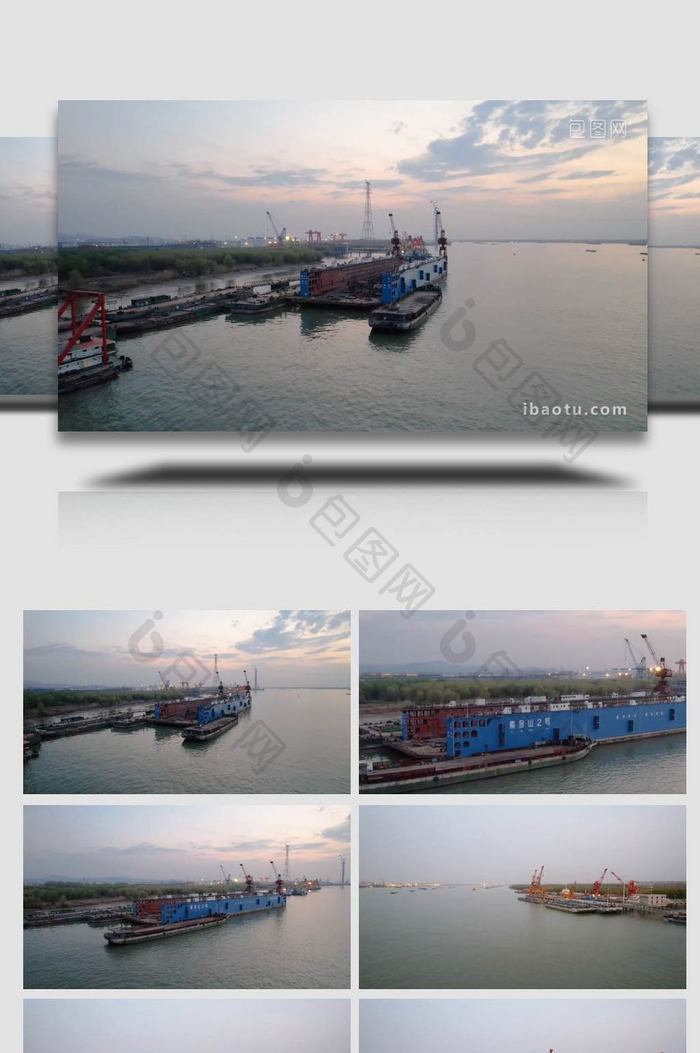震撼船运货运物流码头4k航拍