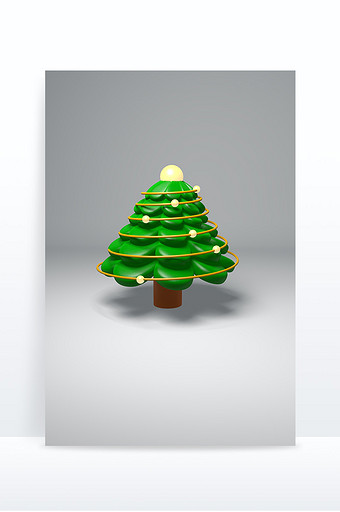 绿色彩灯圣诞树圣诞元素图片