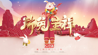 2023兔年春节晚会AE模板