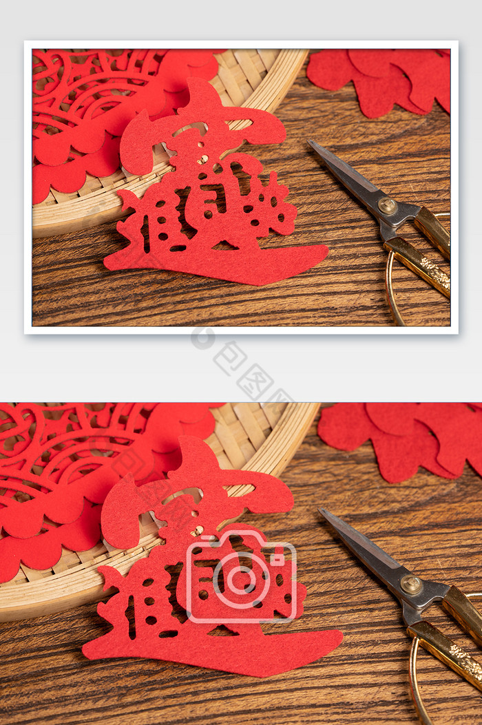 新年新春春节剪纸招财进宝图片图片