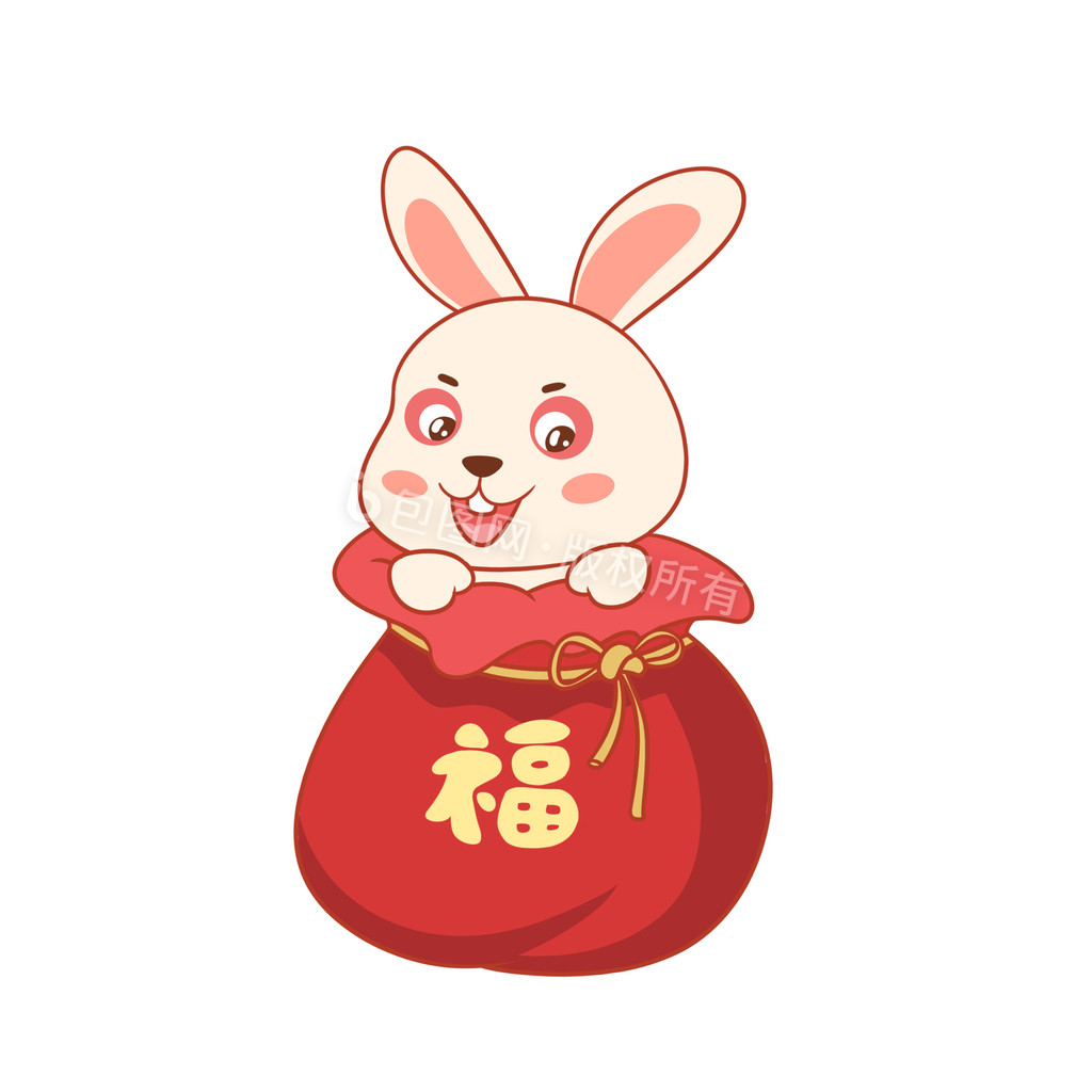 中秋节/红色/可爱/兔子-样式模板素材-135平台