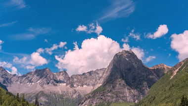 自然震撼高原山峰蓝天风光延时