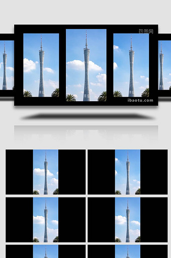 地标广州广州塔竖屏延时4k图片