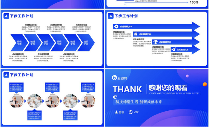 蓝色科技风互联网商务工作汇报