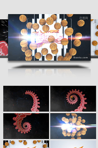 篮球片头竞技场训练班AE模板图片