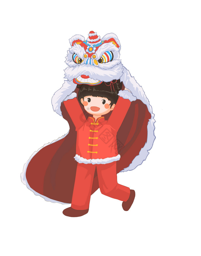 元宵舞狮醒狮人物图片