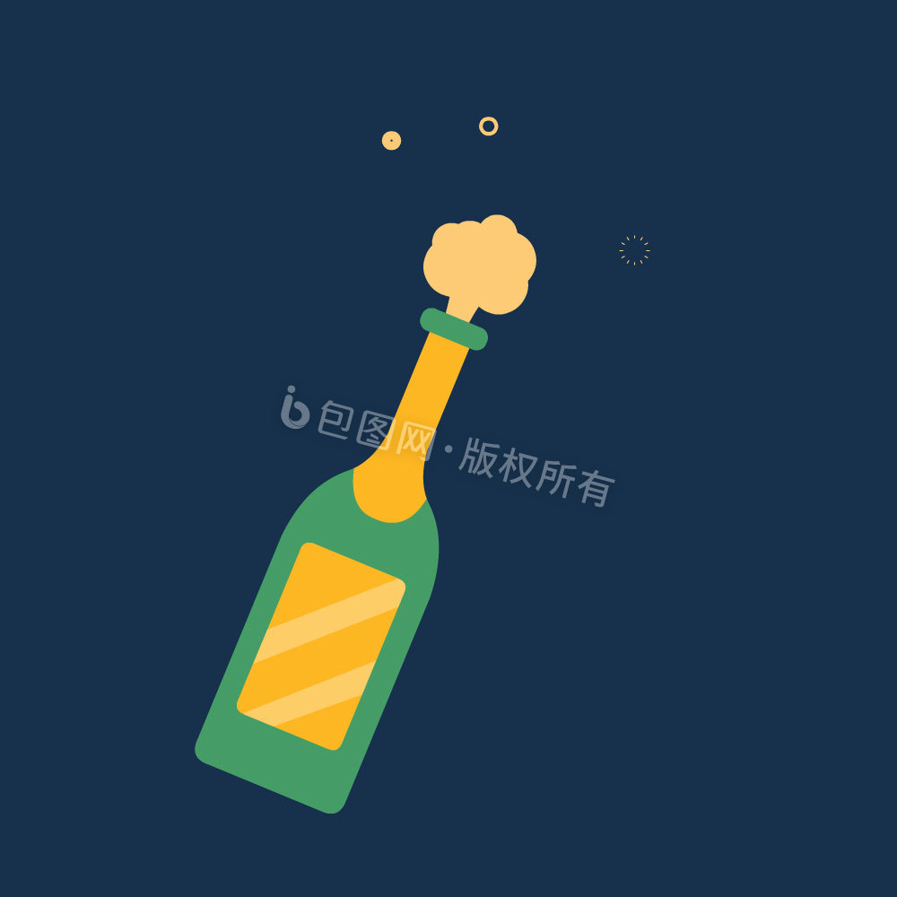 开啤酒庆祝跨年gif动图下载-包图网