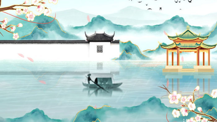 国潮鎏金中国风背景视频模板