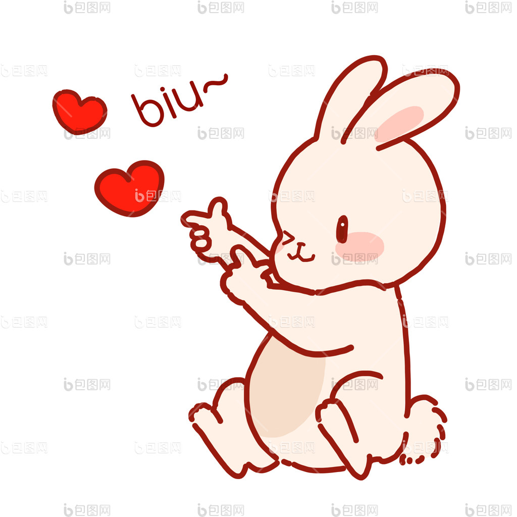 兔子情人节发射爱心gif动图下载-包图网