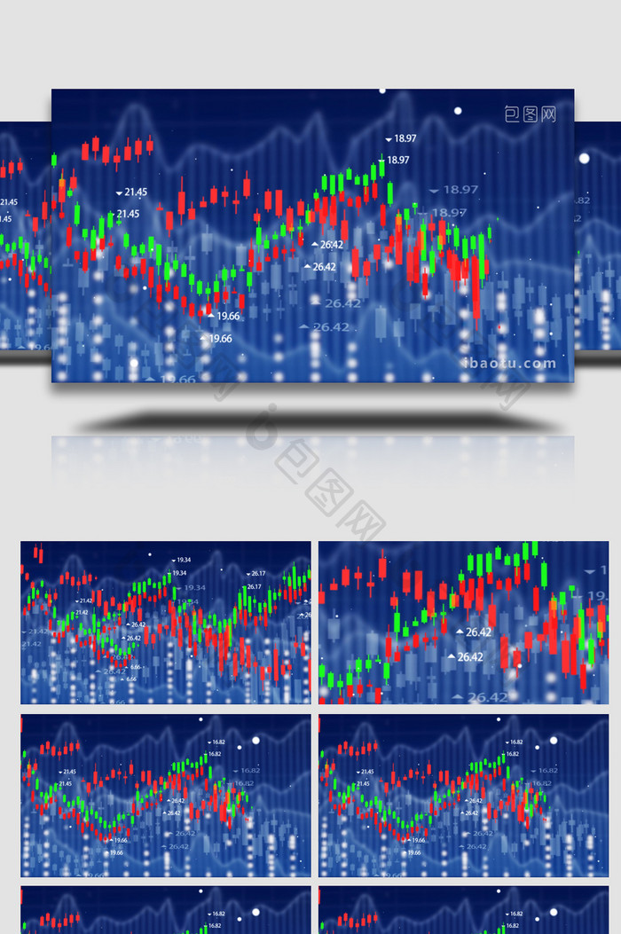 企业股票数据跳动背景AE模板