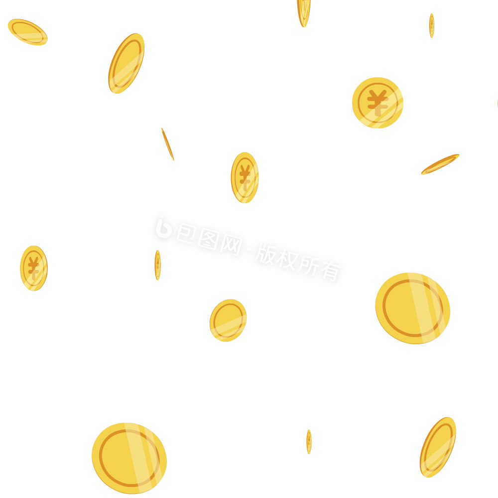 天降金币雨动图GIF图片