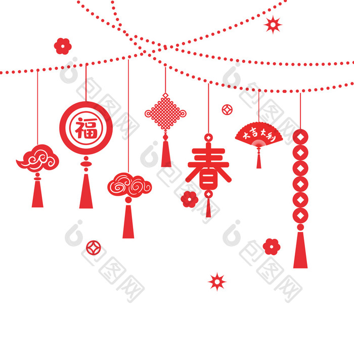 红色喜庆春节装饰元素动图GIF