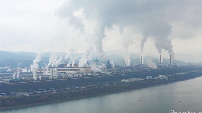 工厂排放空气污染视频素材4K