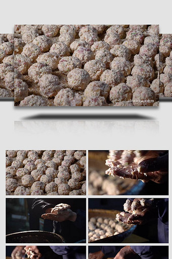 美食制作过年炸丸子4k升格实拍图片