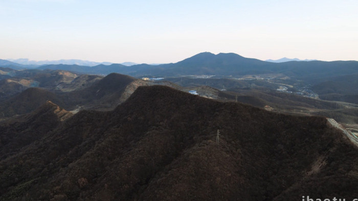 自然风景冬日矿山风景4K航拍