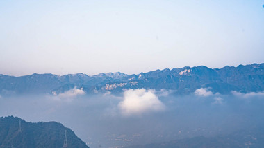 自然风光高大山峰地貌风光云海