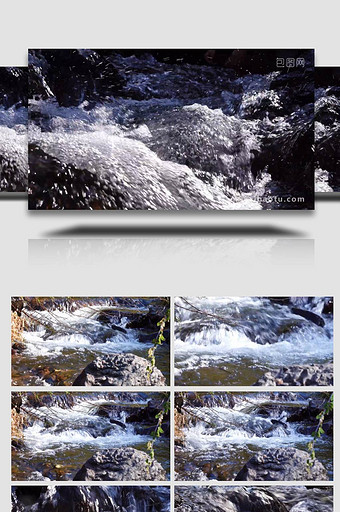 自然溪水河流水花四溅流水空境实拍图片
