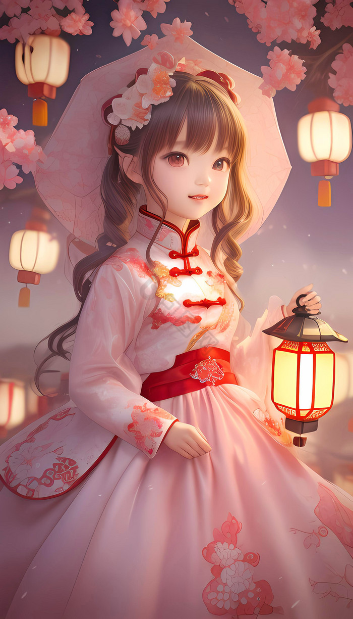 织女插画人物形象元宵节女孩子人物二次元女孩插画插画女孩戏子女孩