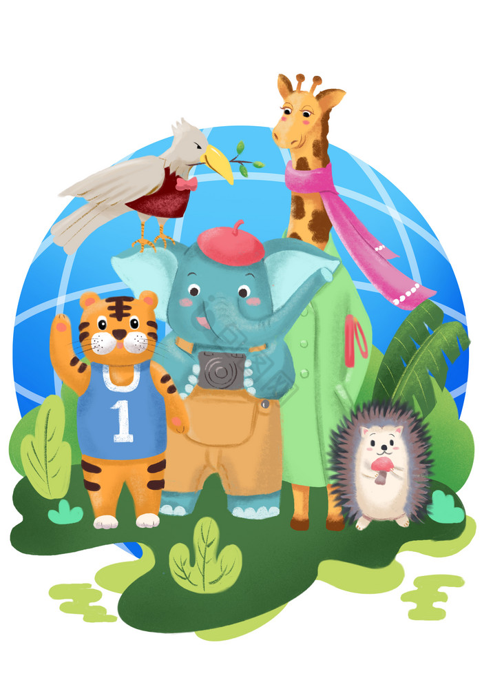 卡通动物世界图片