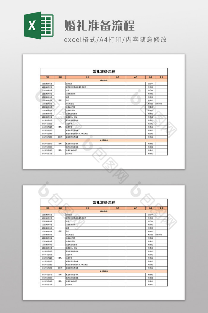 实用婚礼准备流程图片图片