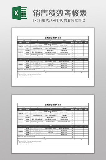 销售部kpi绩效考核表图片