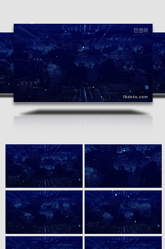 蓝色动态数据科技视频背景图片