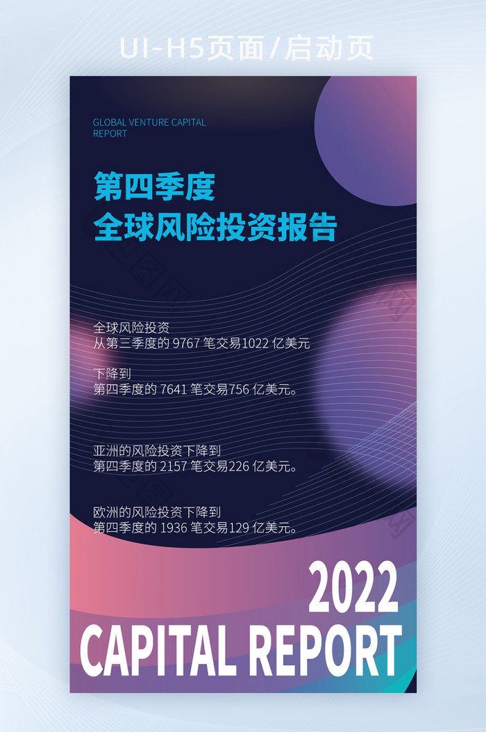 深色科技金融报告h5弹屏海报