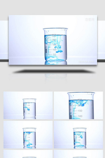 科学实验室烧杯液体流动实拍4k图片