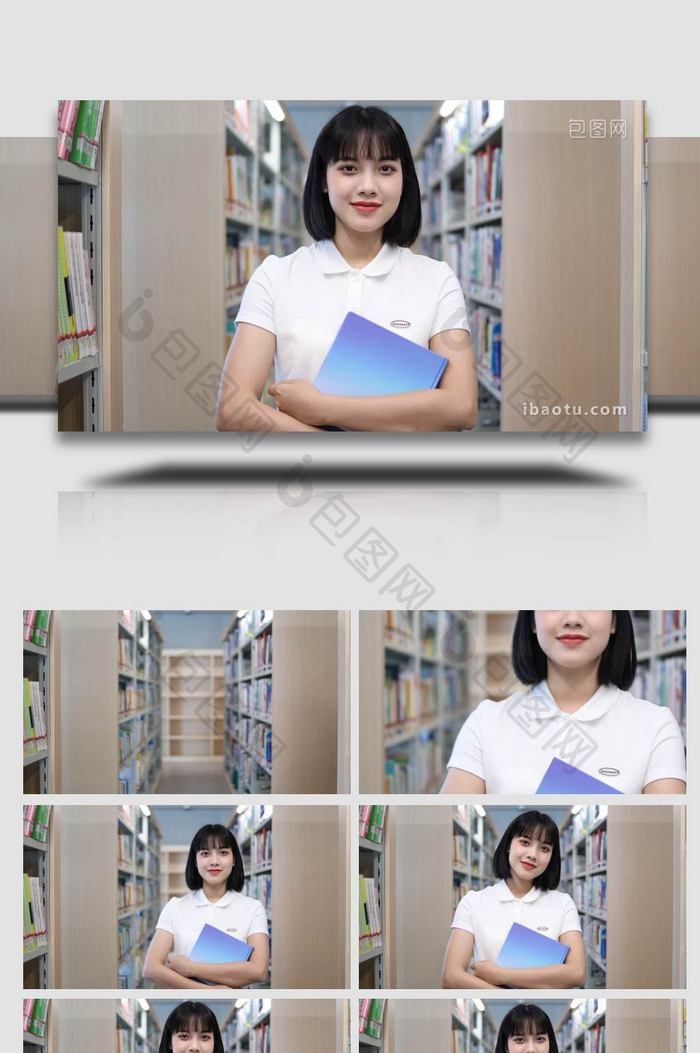 女大学生学习阅读看书实拍4k