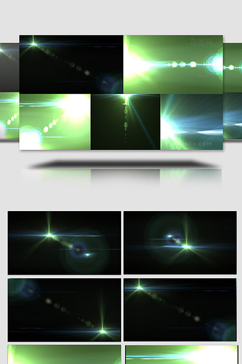 五组带通道装饰转场绿色光效图片