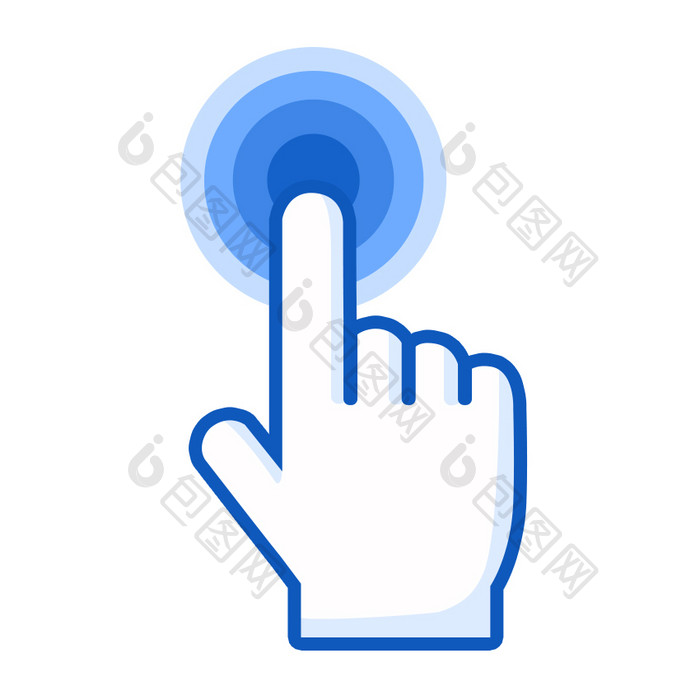 蓝色手势按钮箭头点击引导GIF