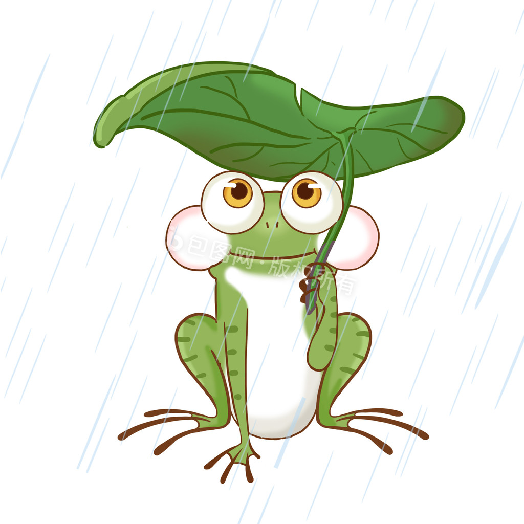 夏天荷塘青蛙在荷叶跳gif动图下载-包图网