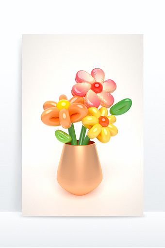 C4D气球花卉植物创意3D元素图片