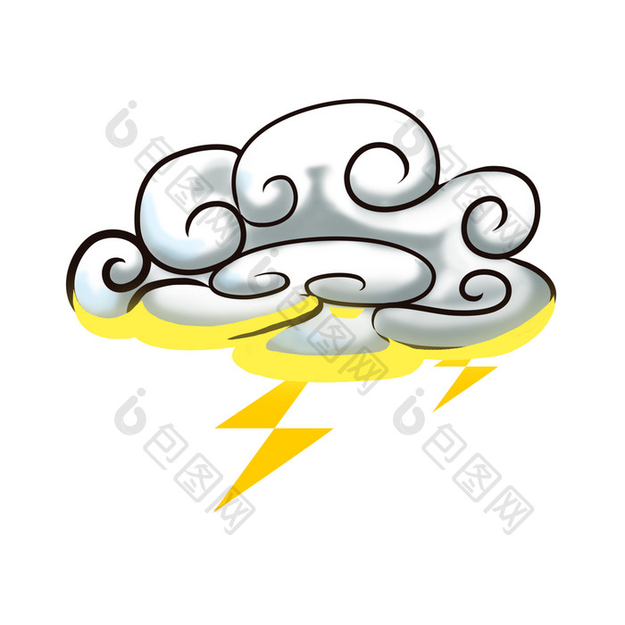 卡通天气元素乌云闪电动图GIF
