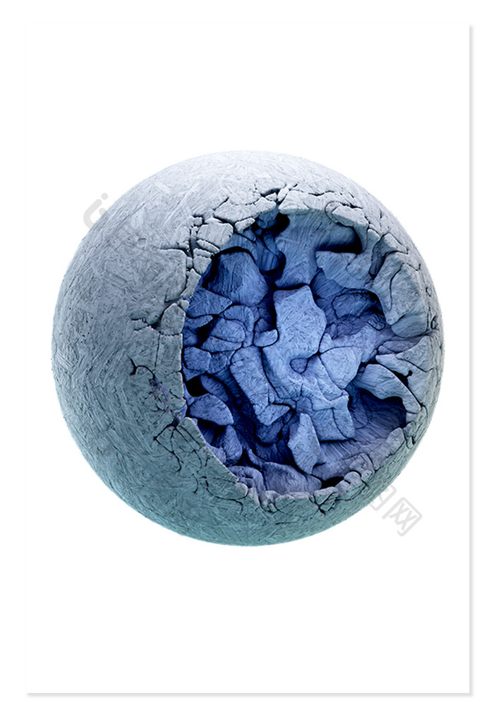 C4D塌陷石膏创意星球元素模型