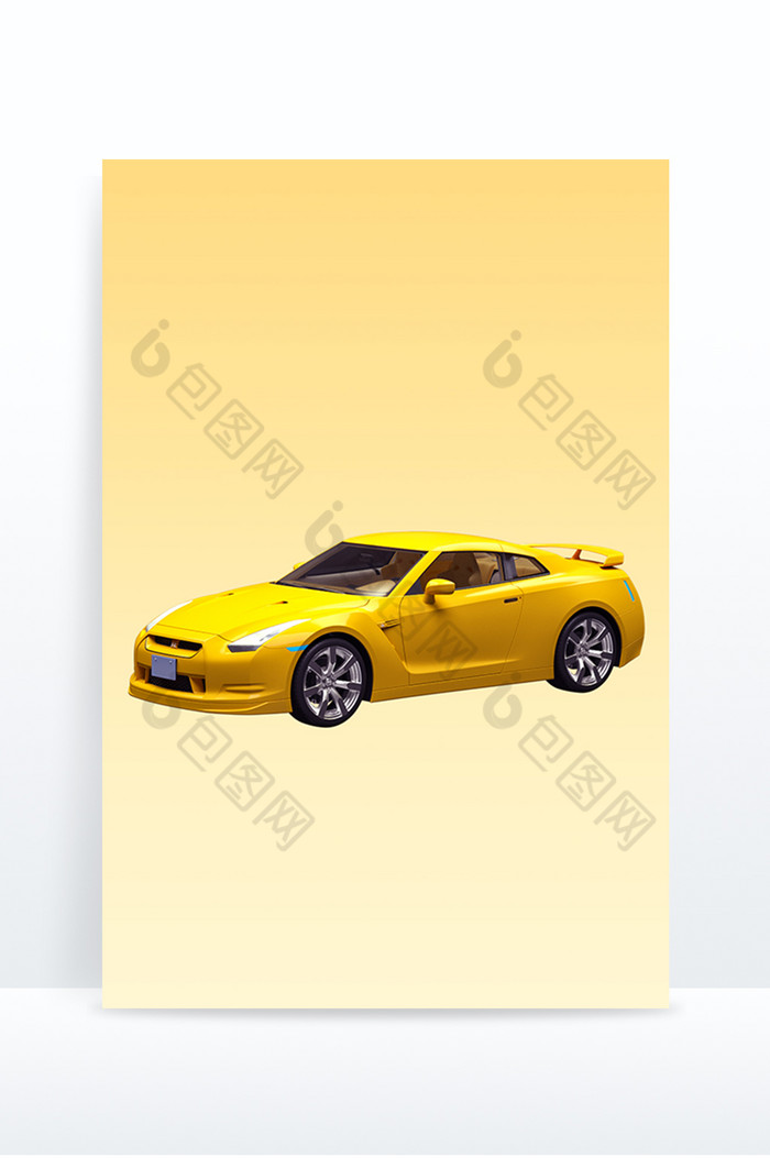C4D交通工具黄色汽车图片图片