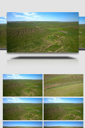 北方蓝天下的千里草原4k实拍图片
