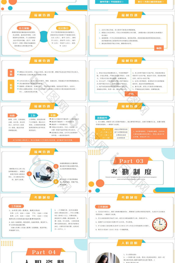简约人事管理制度培训PPT模板免费下载-包图网