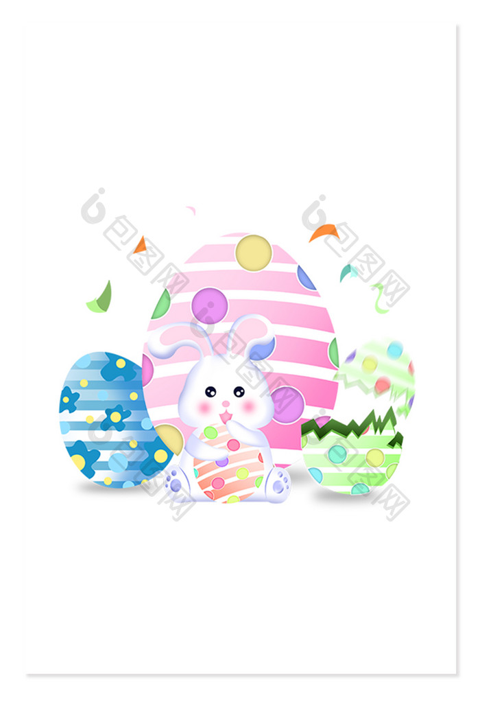 复活节彩蛋可爱兔子